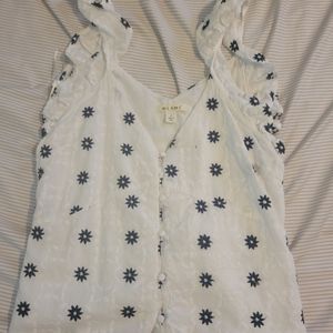 White and blue tank top